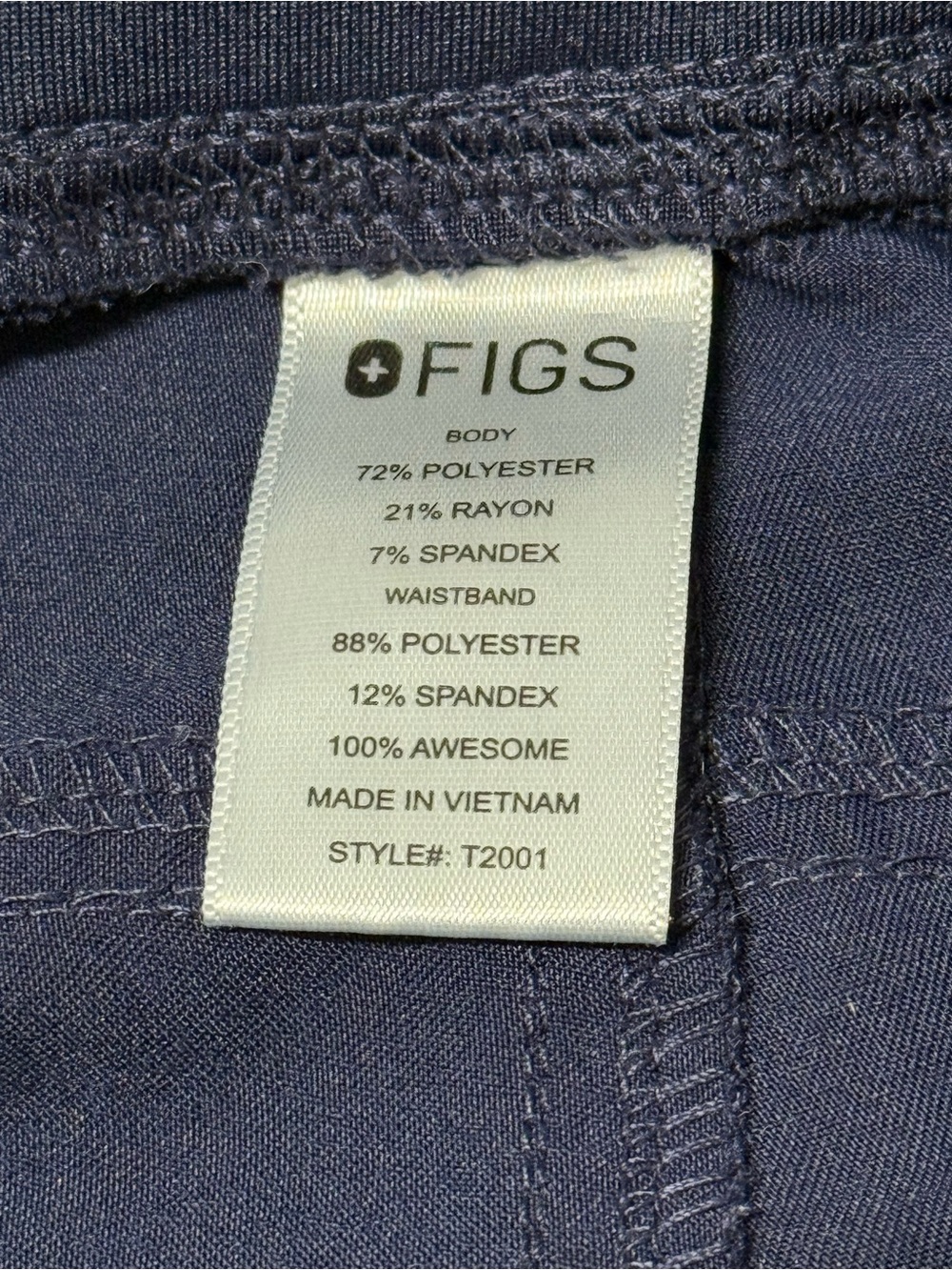 Figs Technical Collection Scrub Pants in Navy Blue Medium - Picture 5 of 7